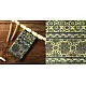 Dual-toned Ajrakh cotton dupatta in green and indigo with intricate detailing