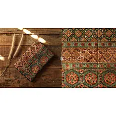 Sakhi . सखी ~ Both Side Block Printed Ajrakh Pure Cotton Dupatta (N)