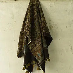 Sakhi . सखी ⁂ Ajrakh Block Printed Pure Cotton Dupatta (25)