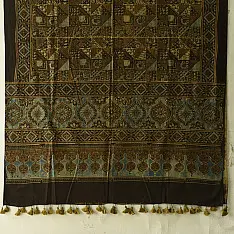 Sakhi . सखी ⁂ Ajrakh Block Printed Pure Cotton Dupatta (25)