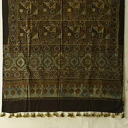Sakhi . सखी ⁂ Ajrakh Block Printed Pure Cotton Dupatta (25)
