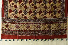 Sakhi . सखी ⁂ Ajrakh Block Printed Pure Cotton Dupatta (26)