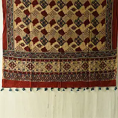 Sakhi . सखी ⁂ Ajrakh Block Printed Pure Cotton Dupatta (26)