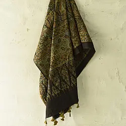 Sakhi . सखी ⁂ Ajrakh Block Printed Pure Cotton Dupatta (28)