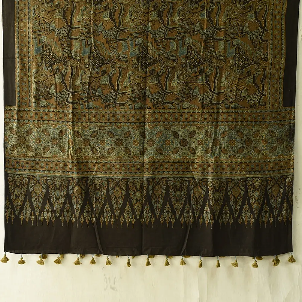 Ajrakh handcrafted cotton dupatta with timeless ethnic design