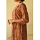 shop Ajrakh hand Block Printed Cotton brown Dress