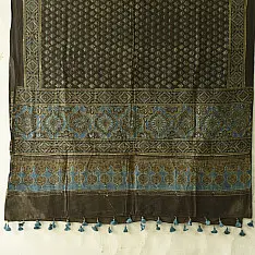 Sakhi . सखी ⁂ Ajrakh Block Printed Pure Cotton Dupatta  (29)