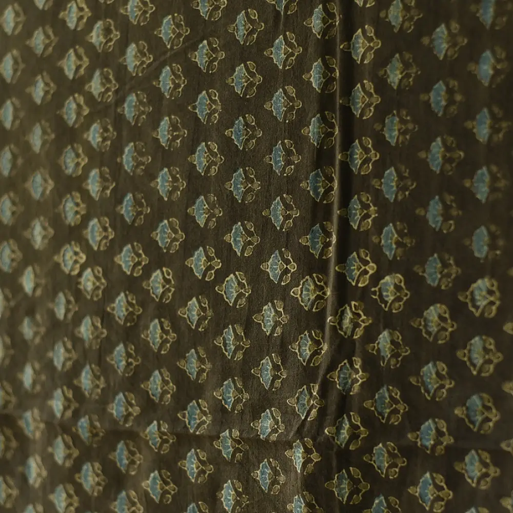 Traditional Indian Ajrakh cotton dupatta with repeating geometric motifs