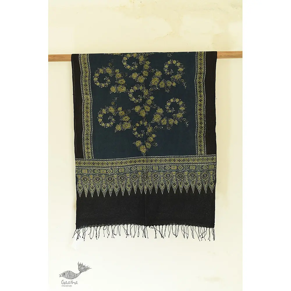 shop ajrakh printed linen stole