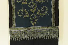 Kafi | Ajrakh Linen Stole - Blue