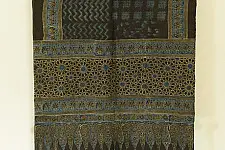 Kafi | Ajrakh Hand Block Printed ~ Linen Stole