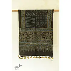 Kafi | Ajrakh Hand Block Printed ~ Linen Stole