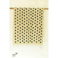 Kafi | Handloom Linen - Ajrakh Printed Stole - Stars