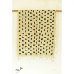 Kafi | Handloom Linen - Ajrakh Printed Stole - Stars