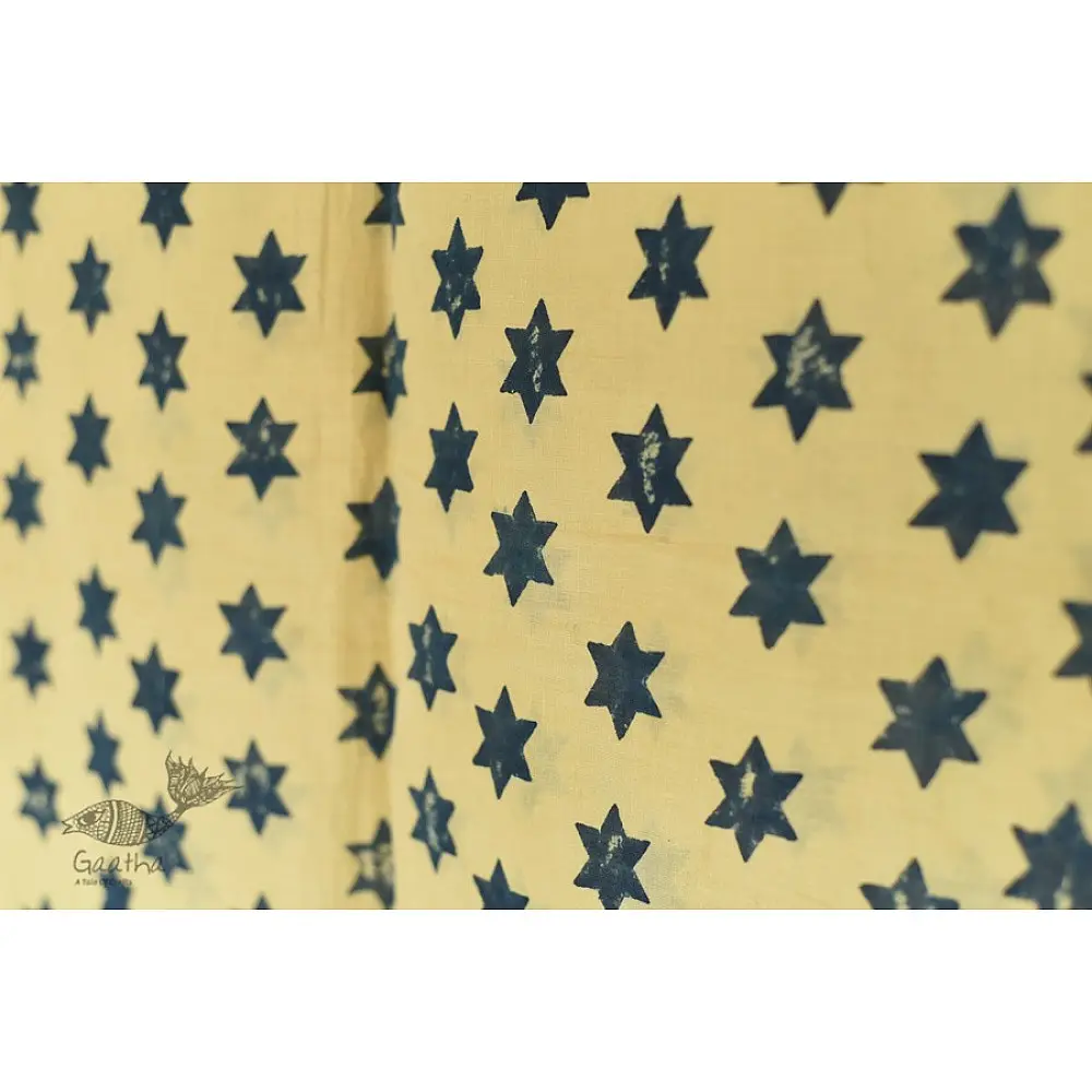 shop Handloom Linen - Ajrakh Printed Stole natural dyed