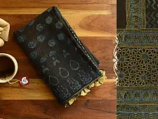 Kafi | Ajrakh Hand Block Printed ~ Linen Stole