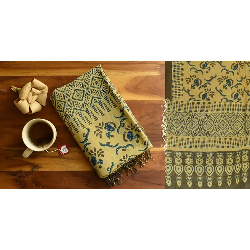 shop ajrakh printed linen stole