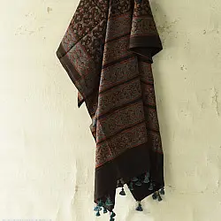Sakhi . सखी ⁂ Ajrakh Block Printed Pure Cotton Dupatta (30)