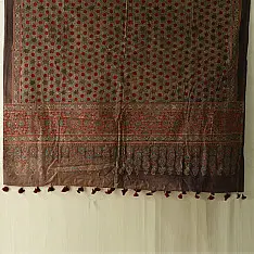 Sakhi . सखी ⁂ Ajrakh Block Printed Pure Cotton Dupatta (31)