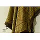 buy Ajrakh Natual Dyed Crape Dupatta - Green & Brown
