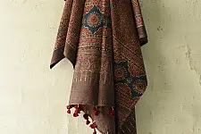 Sakhi . सखी ⁂ Ajrakh Block Printed Pure Cotton Dupatta (32)