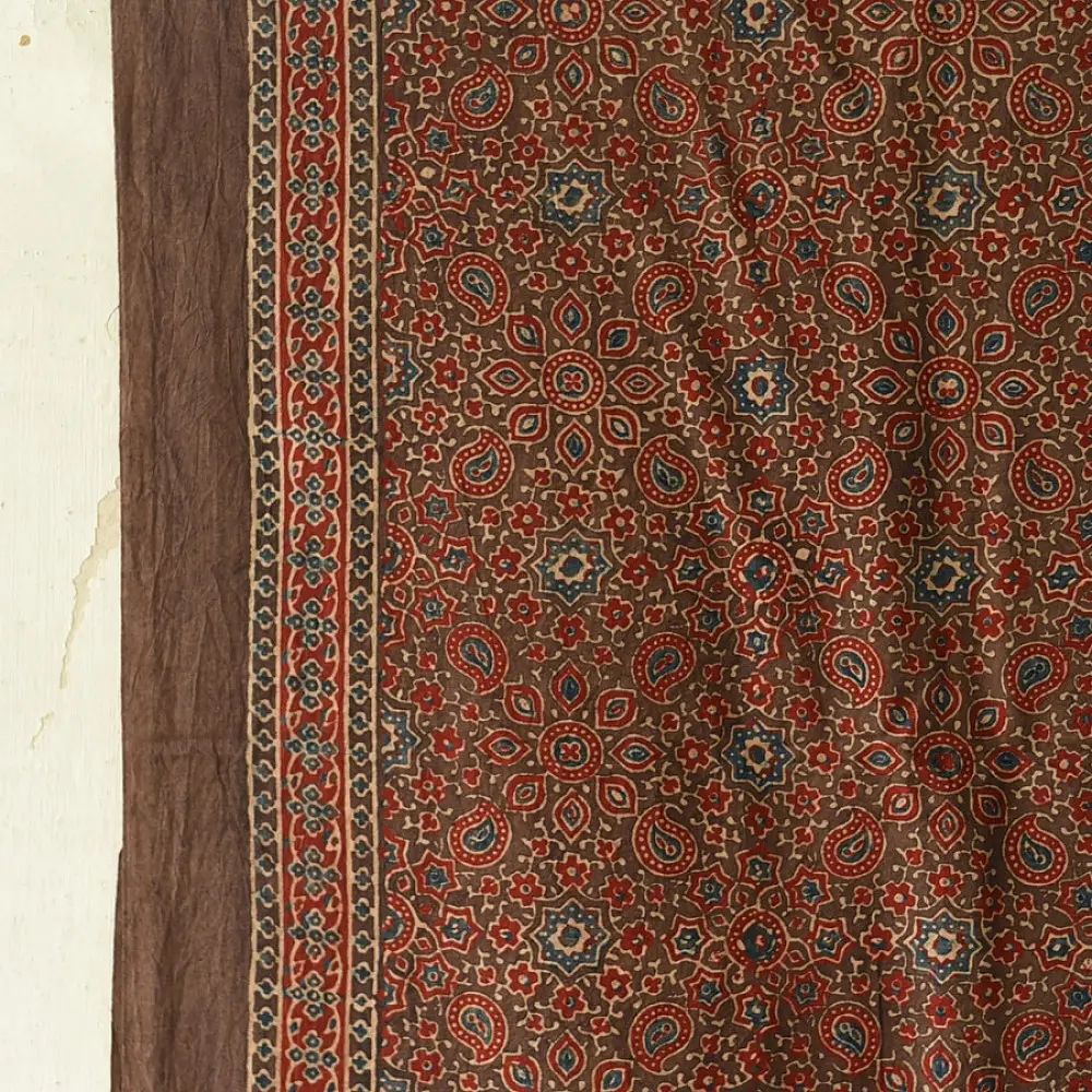 Handcrafted Ajrakh dupatta with pure cotton weave and natural dye finish
