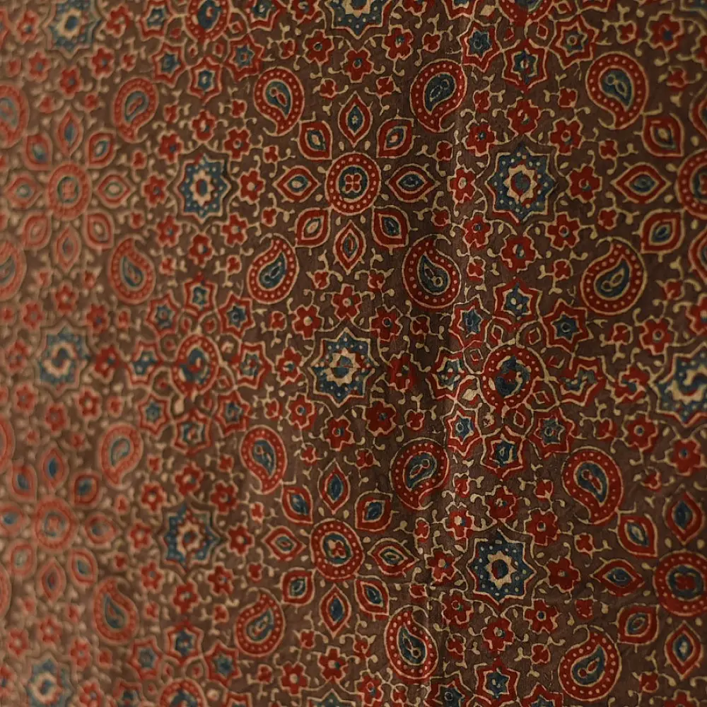 Handcrafted Ajrakh dupatta with pure cotton weave and natural dye finish