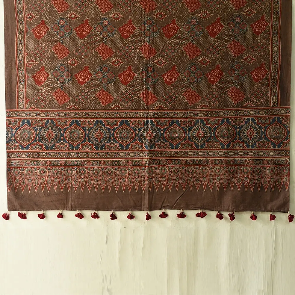 Breathable cotton Ajrakh dupatta with heritage-inspired patterns