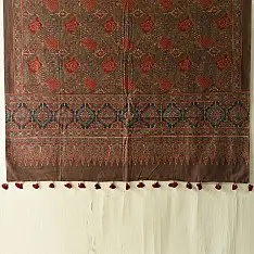 Sakhi . सखी ⁂ Ajrakh Block Printed Pure Cotton Dupatta (33)