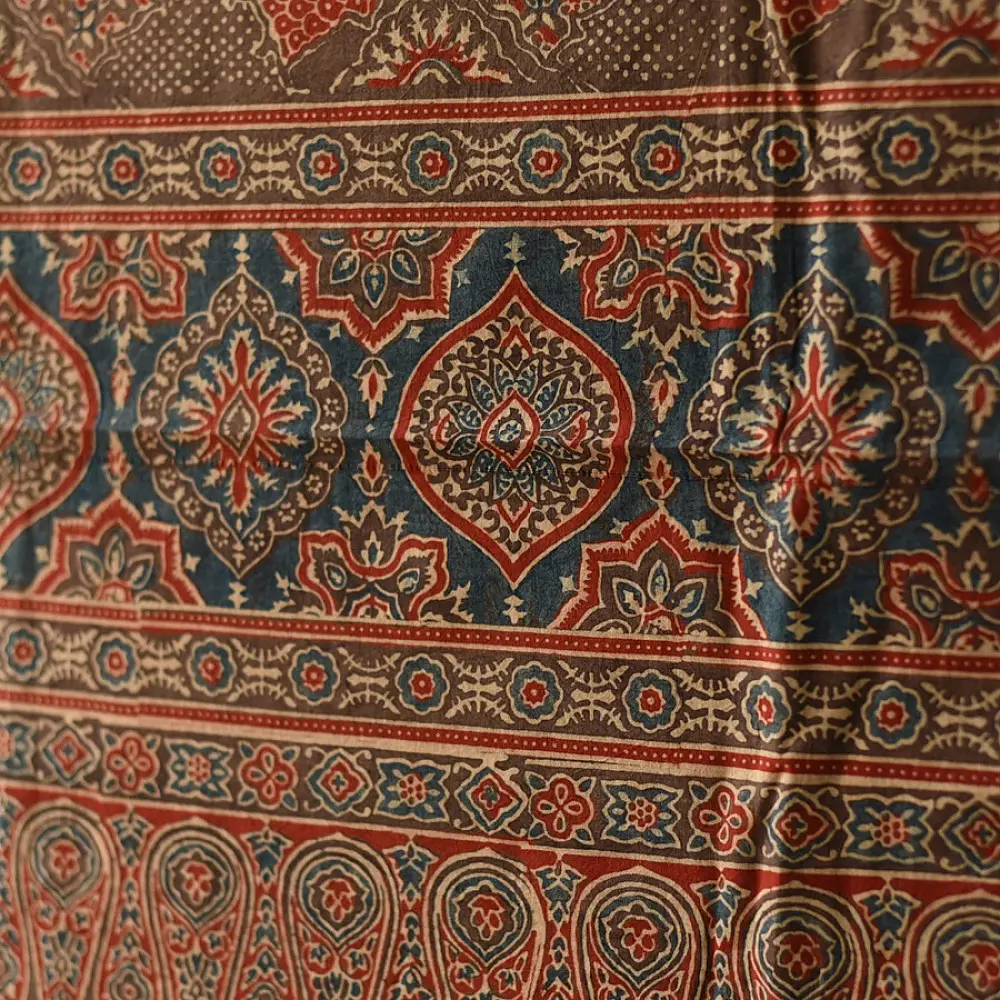 Breathable cotton Ajrakh dupatta with heritage-inspired patterns