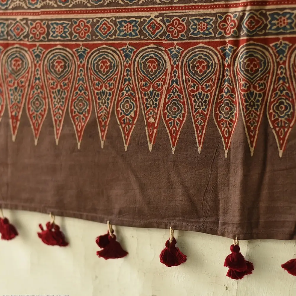 Breathable cotton Ajrakh dupatta with heritage-inspired patterns