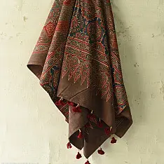 Sakhi . सखी ⁂ Ajrakh Block Printed Pure Cotton Dupatta (33)