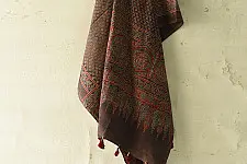 Sakhi . सखी ⁂ Ajrakh Block Printed Pure Cotton Dupatta (34)