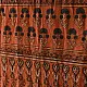 Linear Patterned Orange and Black Pure Cotton Ajrakh Printed Dupatta