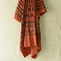 Sakhi . सखी ⁂ Ajrakh Block Printed Pure Cotton Dupatta (35)