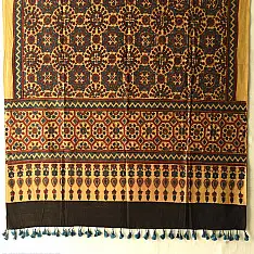 Sakhi . सखी ⁂ Ajrakh Block Printed Pure Cotton Dupatta (36)