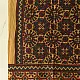 Ajrakh hand printed pure cotton dupatta with detailed floral geometry