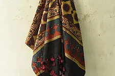 Sakhi . सखी ⁂ Ajrakh Block Printed Pure Cotton Dupatta (40)