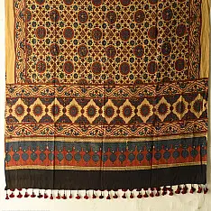 Sakhi . सखी ⁂ Ajrakh Block Printed Pure Cotton Dupatta (40)