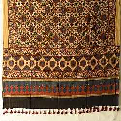 Sakhi . सखी ⁂ Ajrakh Block Printed Pure Cotton Dupatta (40)