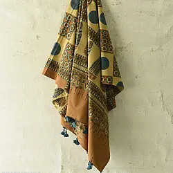 Sakhi . सखी ⁂ Ajrakh Block Printed Pure Cotton Dupatta (41)