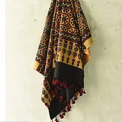 Sakhi . सखी ⁂ Ajrakh Block Printed Pure Cotton Dupatta (43)