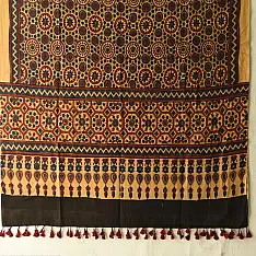 Sakhi . सखी ⁂ Ajrakh Block Printed Pure Cotton Dupatta (43)