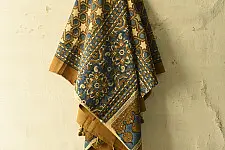 Sakhi . सखी ⁂ Ajrakh Block Printed Pure Cotton Dupatta (44)