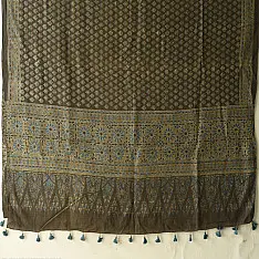 Sakhi . सखी ⁂ Ajrakh Block Printed Pure Cotton Dupatta (45)  