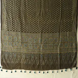 Sakhi . सखी ⁂ Ajrakh Block Printed Pure Cotton Dupatta (45)  
