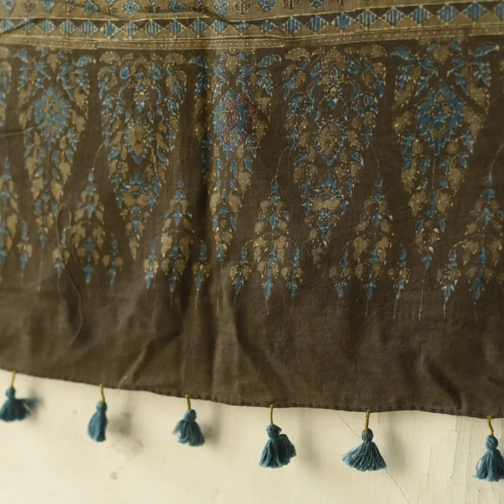 Shop Dual Toned Pure Cotton Ajrakh Block Printed Dupatta