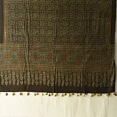 Sakhi . सखी ⁂ Ajrakh Block Printed Pure Cotton Dupatta (46)
