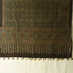 Sakhi . सखी ⁂ Ajrakh Block Printed Pure Cotton Dupatta (46)