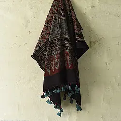 Sakhi . सखी ⁂ Ajrakh Block Printed Pure Cotton Dupatta (47)